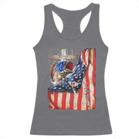 Fisherman Christian Fishing Vintage American Flag Racerback Tank Top - Wonder Print Shop