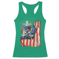 Fisherman Christian Fishing Vintage American Flag Racerback Tank Top - Wonder Print Shop