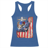 Fisherman Christian Fishing Vintage American Flag Racerback Tank Top - Wonder Print Shop