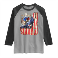 Fisherman Christian Fishing Vintage American Flag Raglan Shirt - Wonder Print Shop