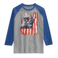 Fisherman Christian Fishing Vintage American Flag Raglan Shirt - Wonder Print Shop