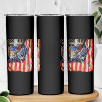 Fisherman Christian Fishing Vintage American Flag Skinny Tumbler - Wonder Print Shop