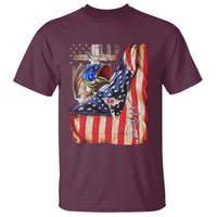 Fisherman Christian Fishing Vintage American Flag T Shirt - Wonder Print Shop