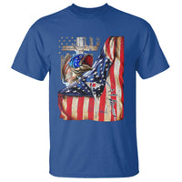 Fisherman Christian Fishing Vintage American Flag T Shirt - Wonder Print Shop