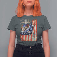 Fisherman Christian Fishing Vintage American Flag T Shirt For Women - Wonder Print Shop