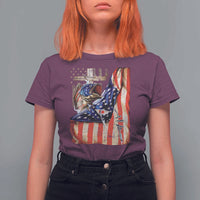 Fisherman Christian Fishing Vintage American Flag T Shirt For Women - Wonder Print Shop