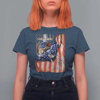 Fisherman Christian Fishing Vintage American Flag T Shirt For Women - Wonder Print Shop