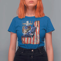 Fisherman Christian Fishing Vintage American Flag T Shirt For Women - Wonder Print Shop