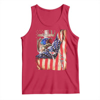 Fisherman Christian Fishing Vintage American Flag Tank Top - Wonder Print Shop