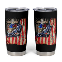Fisherman Christian Fishing Vintage American Flag Tumbler Cup - Wonder Print Shop