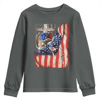 Fisherman Christian Fishing Vintage American Flag Youth Sweatshirt - Wonder Print Shop