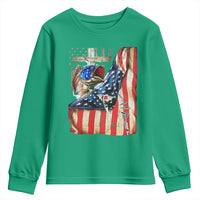Fisherman Christian Fishing Vintage American Flag Youth Sweatshirt - Wonder Print Shop