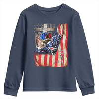 Fisherman Christian Fishing Vintage American Flag Youth Sweatshirt - Wonder Print Shop