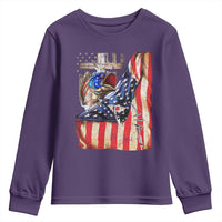 Fisherman Christian Fishing Vintage American Flag Youth Sweatshirt - Wonder Print Shop