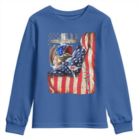 Fisherman Christian Fishing Vintage American Flag Youth Sweatshirt - Wonder Print Shop