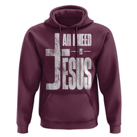 All I Need Is Jesus Hoodie Christian Believer Faith God Religious - Wonder Print Shop
