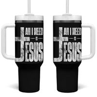 All I Need Is Jesus Tumbler With Handle Christian Believer Faith God Religious - Wonder Print Shop