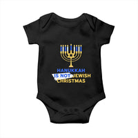 Funny Hanukkah Is Not Jewish Christmas Baby Onesie Chanukah Menorah - Wonder Print Shop