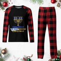 Funny Hanukkah Is Not Jewish Christmas Plaid Pajama Set Chanukah Menorah - Wonder Print Shop