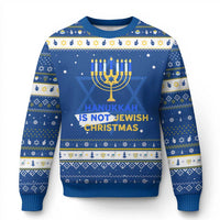 Funny Chanukah Is Not Jewish Christmas Hanukkah Ugly Sweater Jewish Holidays Menorah - Wonder Print Shop
