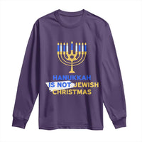 Funny Hanukkah Is Not Jewish Christmas Long Sleeve Shirt Chanukah Menorah - Wonder Print Shop