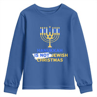 Funny Hanukkah Is Not Jewish Christmas Youth Sweatshirt Chanukah Menorah - Wonder Print Shop
