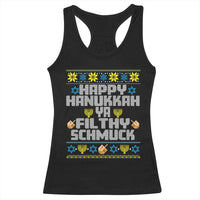 Happy Hanukkah Ya Fithy Schmuck Racerback Tank Top Funny Hanukkah Christmas Movie - Wonder Print Shop