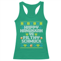 Happy Hanukkah Ya Fithy Schmuck Racerback Tank Top Funny Hanukkah Christmas Movie - Wonder Print Shop