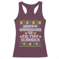 Happy Hanukkah Ya Fithy Schmuck Racerback Tank Top Funny Hanukkah Christmas Movie - Wonder Print Shop