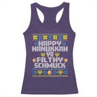 Happy Hanukkah Ya Fithy Schmuck Racerback Tank Top Funny Hanukkah Christmas Movie - Wonder Print Shop