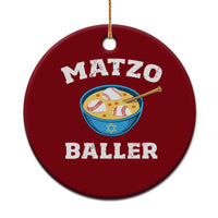 Funny Hanukkah Baseball Ceramic Ornament Matzo Baller Matzah Ball Jewish Chanukah Sports Lover - Wonder Print Shop