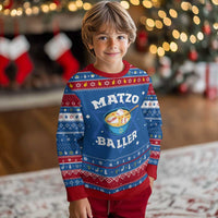 Funny Chanukah Baseball Hanukkah Ugly Sweater Matzo Baller Matzah Ball Jewish Holidays Sports Lover - Wonder Print Shop