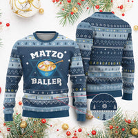 Funny Chanukah Baseball Hanukkah Ugly Sweater Matzo Baller Matzah Ball Jewish Holidays Sports Lover - Wonder Print Shop
