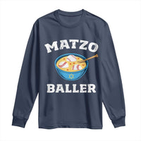 Funny Hanukkah Baseball Long Sleeve Shirt Matzo Baller Matzah Ball Jewish Chanukah Sports Lover - Wonder Print Shop