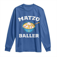 Funny Hanukkah Baseball Long Sleeve Shirt Matzo Baller Matzah Ball Jewish Chanukah Sports Lover - Wonder Print Shop