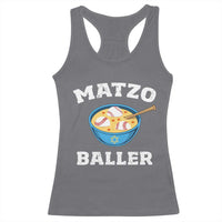 Funny Hanukkah Baseball Racerback Tank Top Matzo Baller Matzah Ball Jewish Chanukah Sports Lover - Wonder Print Shop
