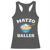 Funny Hanukkah Baseball Racerback Tank Top Matzo Baller Matzah Ball Jewish Chanukah Sports Lover - Wonder Print Shop
