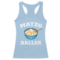 Funny Hanukkah Baseball Racerback Tank Top Matzo Baller Matzah Ball Jewish Chanukah Sports Lover - Wonder Print Shop