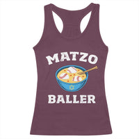 Funny Hanukkah Baseball Racerback Tank Top Matzo Baller Matzah Ball Jewish Chanukah Sports Lover - Wonder Print Shop