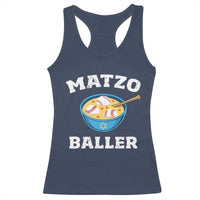 Funny Hanukkah Baseball Racerback Tank Top Matzo Baller Matzah Ball Jewish Chanukah Sports Lover - Wonder Print Shop