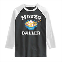Funny Hanukkah Baseball Raglan Shirt Matzo Baller Matzah Ball Jewish Chanukah Sports Lover - Wonder Print Shop