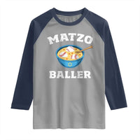 Funny Hanukkah Baseball Raglan Shirt Matzo Baller Matzah Ball Jewish Chanukah Sports Lover - Wonder Print Shop