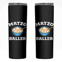 Funny Hanukkah Baseball Skinny Tumbler Matzo Baller Matzah Ball Jewish Chanukah Sports Lover - Wonder Print Shop