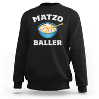 Funny Hanukkah Baseball Sweatshirt Matzo Baller Matzah Ball Jewish Chanukah Sports Lover - Wonder Print Shop