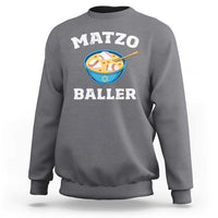 Funny Hanukkah Baseball Sweatshirt Matzo Baller Matzah Ball Jewish Chanukah Sports Lover - Wonder Print Shop