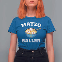 Funny Hanukkah Baseball T Shirt For Women Matzo Baller Matzah Ball Jewish Chanukah Sports Lover - Wonder Print Shop