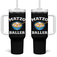 Funny Hanukkah Baseball Tumbler With Handle Matzo Baller Matzah Ball Jewish Chanukah Sports Lover - Wonder Print Shop