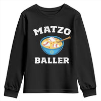 Funny Hanukkah Baseball Youth Sweatshirt Matzo Baller Matzah Ball Jewish Chanukah Sports Lover - Wonder Print Shop