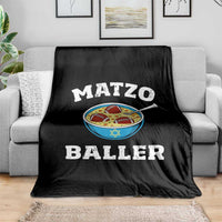Funny Hanukkah Football Throw Blanket Matzo Baller Matzah Ball Jewish Chanukah Sports Lover - Wonder Print Shop