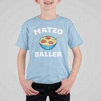 Funny Hanukkah Football T Shirt For Kid Matzo Baller Matzah Ball Jewish Chanukah Sports Lover - Wonder Print Shop